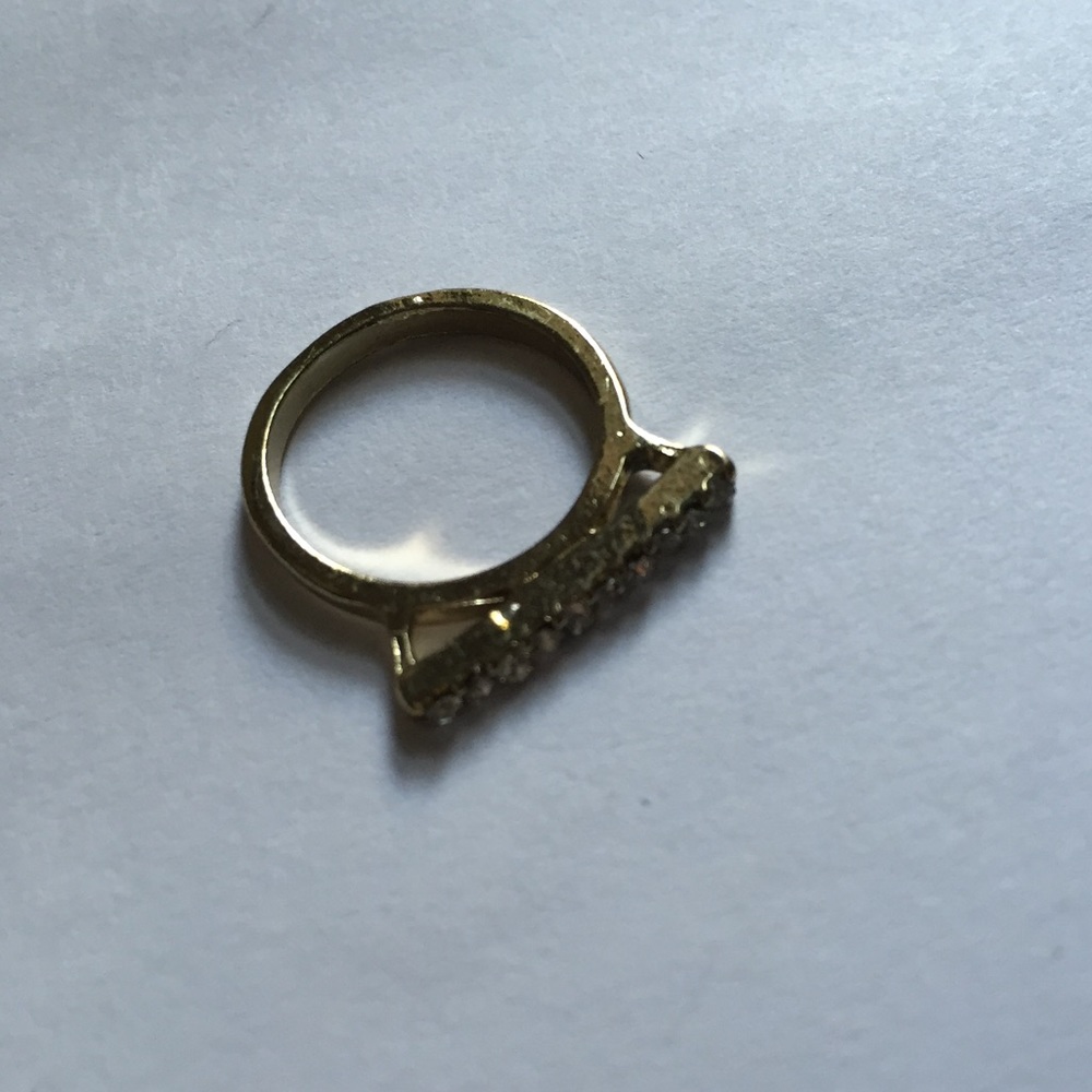 Pinky finger ring Topshop crystals gold type